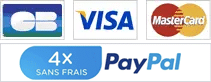 Moyens de paiement : CB, Visa, Mastercard, Paypal 4 x sans frais